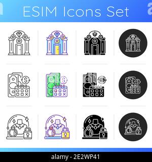 Hockshop icons set Stock Vector