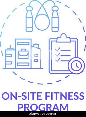On-site fitness program concept icon Stock Vector