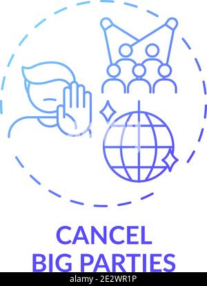 Big parties cancellation concept icon Stock Vector
