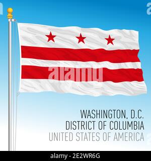 Washington District Columbia federal state flag, United States, vector illustration Stock Vector