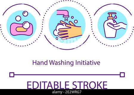 Hand washing initiative concept icon Stock Vector