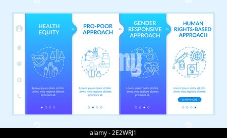 Health programs principles onboarding vector template Stock Vector