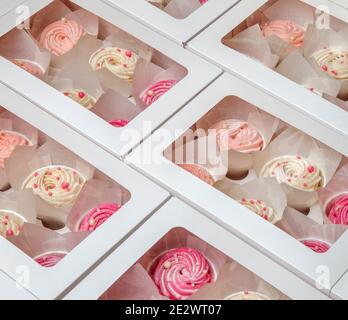 Traditional zefir in gift boxes. Stock Photo
