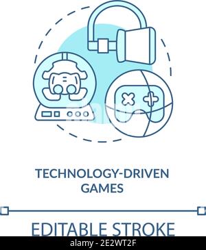 Technology driven games concept icon Stock Vector