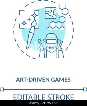 Art driven games concept icon Stock Vector