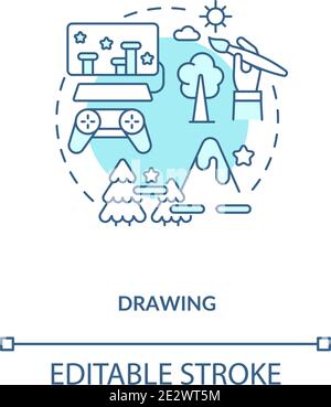 Drawing concept icon Stock Vector