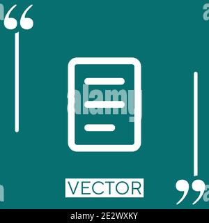 file outline with text lines Linear icon. Editable stroke line Stock Vector