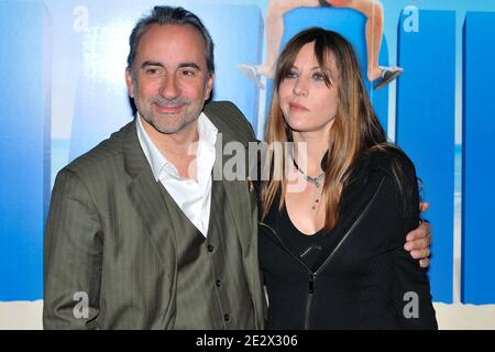 Antoine Dulery and Mathilde Seigner posing before the premiere of the movie 'Camping 2' held at the Gaumont Capucines theatre, in Paris, France, on April 13, 2010. Photo by Nicolas Genin/ABACAPRESS.COM Stock Photo