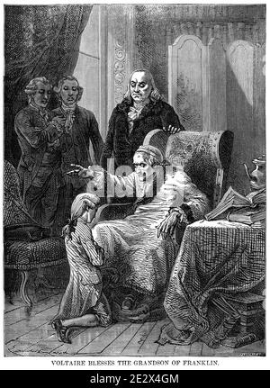 Benjamin Franklin, Illustration, Ridpath's History of the World, Volume ...