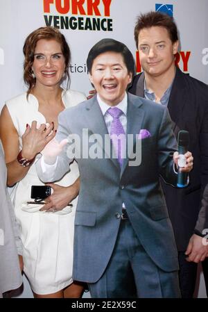 Brendan Fraser and Brooke Shields arriving for Los Angeles Premiere of 'Furry Vengeance' held at Bruin Theatre Westwood in Westwood, Los Angeles, CA, USA, on April 18, 2010. Photo by Tony DiMaio/ABACAPRESS.COM (Pictured: Brendan Fraser, Brooke Shields) Stock Photo