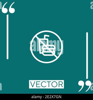 no fast food vector icon Linear icon. Editable stroke line Stock Vector