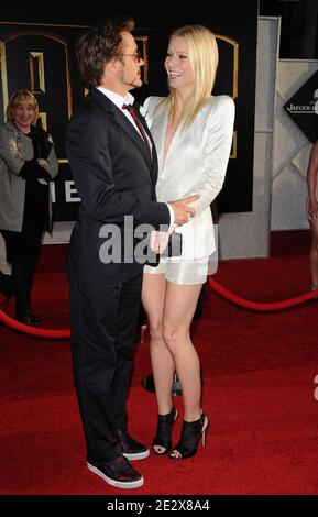 'Cast members Robert Downey Jr. and Gwyneth Paltrow attend the world premiere of ''Iron Man 2'' held at El Capitan Theatre in Hollywood. Los Angeles, April 26, 2010. (Pictured: Robert Downey Jr., Gwyneth Paltrow). Photo by Lionel Hahn/ABACAPRESS.COM' Stock Photo