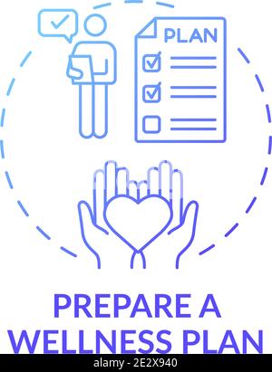Wellness plan preparation concept icon Stock Vector