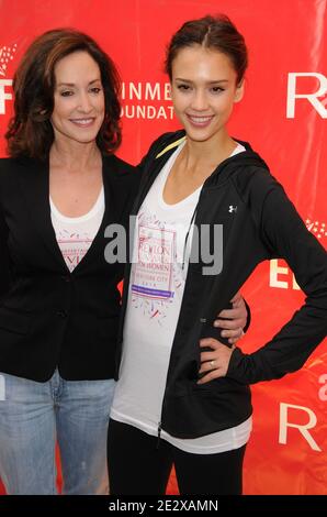 L-R: Lilly Tartikoff, Jessica Alba attends the 13th Annual EIF Revlon Run/Walk For Women, held in Times Square in New York City, NY, USA, on May 1, 2010. Stock Photo