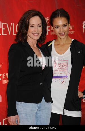 L-R: Lilly Tartikoff, Jessica Alba attends the 13th Annual EIF Revlon Run/Walk For Women, held in Times Square in New York City, NY, USA, on May 1, 2010. Stock Photo