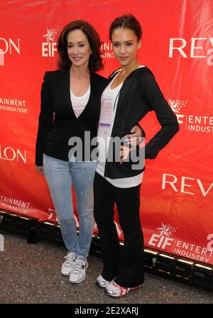 L-R: Lilly Tartikoff, Jessica Alba attends the 13th Annual EIF Revlon Run/Walk For Women, held in Times Square in New York City, NY, USA, on May 1, 2010. Stock Photo