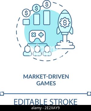 Market driven games concept icon Stock Vector