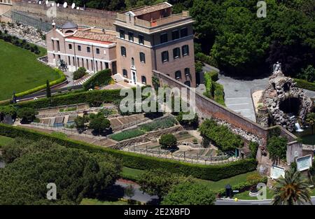 A view of the 'Mater Ecclesiae' monastery in the gardens of the Vatican on April 2010. In this building Pope Benedict XVI will retire after his resignation. After a brief period at the summer papal residence at Castel Gandolfo, Benedict XVI plans to move into this former convent on the grounds of the Vatican, which is currently undergoing renovations. In 1992, Pope John Paul asked that the facility be converted into an international convent for contemplative sisters, who would pray for the pope and the church. The convent has four floors, two of which contain 12 cells for the sisters who used Stock Photo