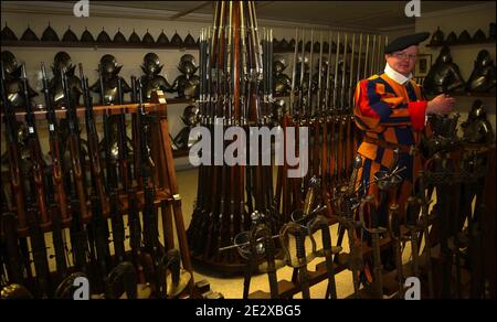 A visit at the heart of the Vatican, the world's smallest state. The armory of the Swiss Guard in Vatican, on May, 2003. Photo by Eric Vandeville/ABACAPRESS.COM Stock Photo