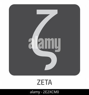 Zeta greek letter icon on dark box Stock Vector