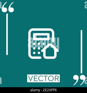calculate Linear icon. Editable stroke line Stock Vector