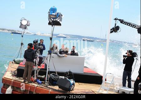 Illustration of the Majestic Beach, Cannes, France on May 13, 2010. Photo by Nicolas Briquet/ABACAPRESS.COM Stock Photo