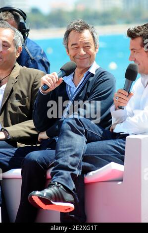 Michel Denisot on the beach of the Majestic during the 63rd Cannes Film Festival, Cannes, France on May 13, 2010. Photo by Nicolas Briquet/ABACAPRESS.COM Stock Photo