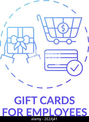 Gift cards for employees concept icon Stock Vector
