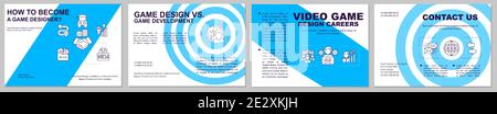 Game designer job brochure template Stock Vector