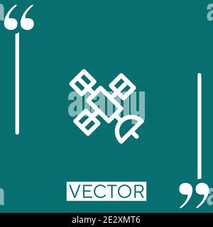 satellite vector icon Linear icon. Editable stroked line Stock Vector