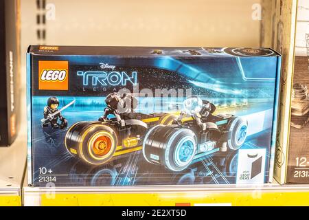 Lego box on the shop display for sale, Lego Star Wars, Speed, Super Heroes,  City, Juniors, Classic, Duplo, Creator, Technic, Friends, Ninjago, Elves  Stock Photo - Alamy