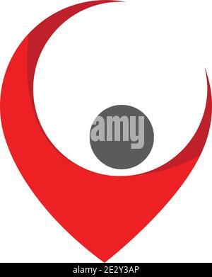 map point location pin vector icon for mapping and satellite allocation Stock Vector