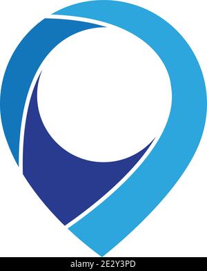 map point location pin vector icon for mapping and satellite allocation Stock Vector