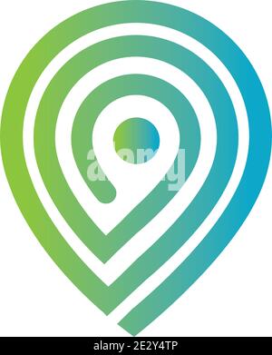 map point location pin vector icon for mapping and satellite allocation Stock Vector