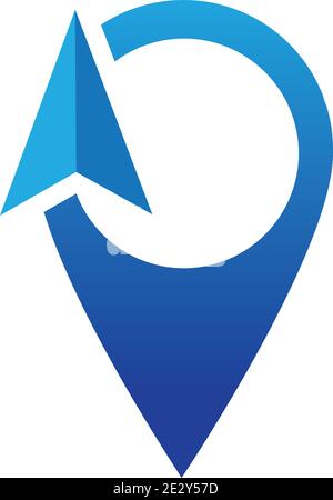 map point location pin vector icon for mapping and satellite allocation Stock Vector