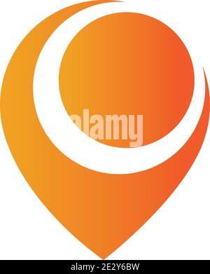map point location pin vector icon for mapping and satellite allocation Stock Vector