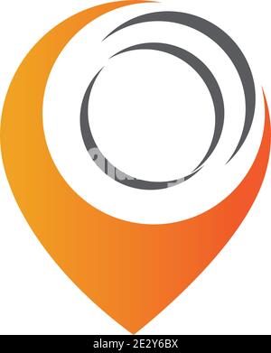 map point location pin vector icon for mapping and satellite allocation Stock Vector