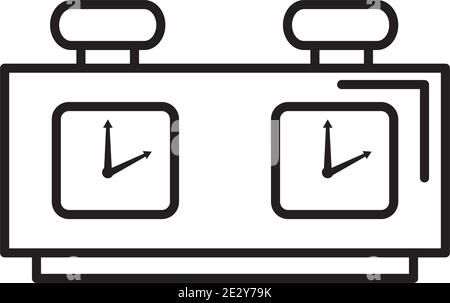square chess clock device line and fill style icon Stock Vector Image ...
