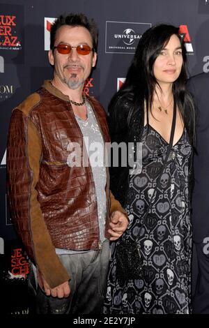 Florent Pagny and his wife Azucena attending the 25th International  Automobile Festival held at the Hotel des invalides, in Paris, France, on  February 04 2010. Photo by Nicolas Genin/ABACAPRESS.COM Stock Photo 
