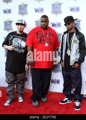 Paul Wall, DJ 5000 Watts and Chamillionaire attend the '2010 VH1 Hip Hop Honors' at the Hammerstein Ballroom in New York City on June 03, 2010. Photo by Donna Ward/ABACAPRESS.COM (Pictured: Paul Wall, DJ 5000 Watts, Chamillionaire) Stock Photo