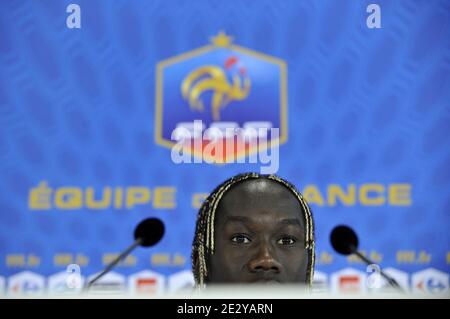 French national football team player Bacary Sagna gives a press conference at the French Media Center in Knysna, South Africa on June 9, 2010. France will play Uruguay in Capetown in its group A opener match on June 11, Mexico in Polokwane on June 17 and South Africa in Bloemfontein on June 22. Photo by Christophe Guibbaud/Cameleon/ABACAPRESS.COM Stock Photo