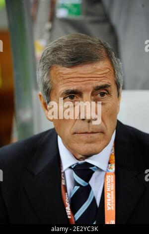 Uruguay's coach Oscar Tabarez during the World Cup 2010 soccer match, Group A, France (France national football team) vs Uruguay of the Soccer World Cup 2010 in Capetown, South Africa on June 11, 2010. The match ended in a 0-0 draw. Photo by Henri Szwarc/ABACAPRESS.COM Stock Photo