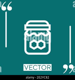 honey jar vector icon Linear icon. Editable stroked line Stock Vector