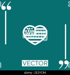 usa vector icon Linear icon. Editable stroked line Stock Vector