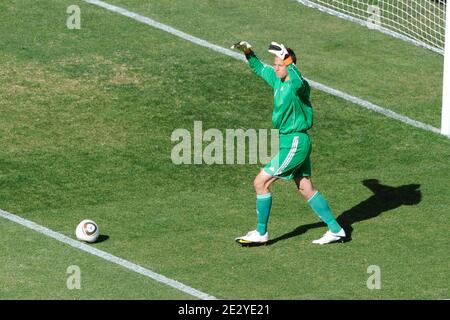 Denmark's goalkeeper Thomas Sorensen during the 2010 FIFA World Cup soccer match, Group E, Netherlands vs Denmark at Soccer City Stadium in Johannesburg, South Africa on June 14, 2010. Netherlands won 2-0. Photo by Henri Szwarc/ABACAPRESS.COM Stock Photo