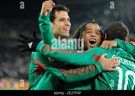 Joy of Mexico's Cuauhtemoc Blanco after scoring the penalty for 2-0 during  the 2010 FIFA World Cup South Africa Soccer match, group A, France vs Mexico  at Peter Mokaba football stadium in