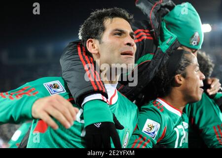 Joy of Mexico's Cuauhtemoc Blanco after scoring the penalty for 2-0 during  the 2010 FIFA World Cup South Africa Soccer match, group A, France vs Mexico  at Peter Mokaba football stadium in