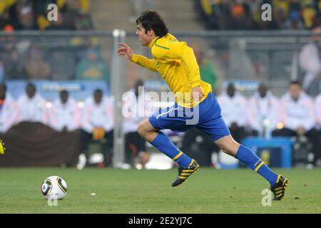 Brazil's Kaka during the 2010 FIFA World Cup South Africa Soccer match, group G, Brazil vs Ivory Coast at Soccer City football stadium in Johannesburg, South Africa on June 20, 2010. Brazil won 3-1. Photo by Henri Szwarc/ABACAPRESS.COM Stock Photo