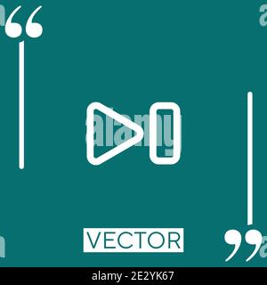 last track outlined multimedia button vector icon Linear icon. Editable stroke line Stock Vector