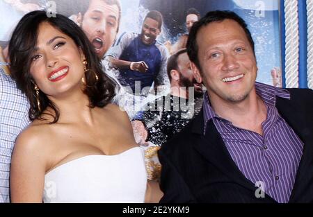 Salma Hayek Pinault and Rob Schneider attend the Grown Ups Premiere at the Ziegfeld Theater in New York City, USA on June 23, 2010. Photo by Donna Ward/ABACAPRESS.COM (Pictured: Salma Hayek Pinault, Rob Schneider) Stock Photo